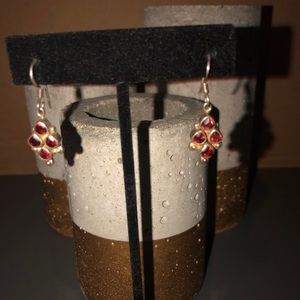 Garnet and sterling silver dangle earrings